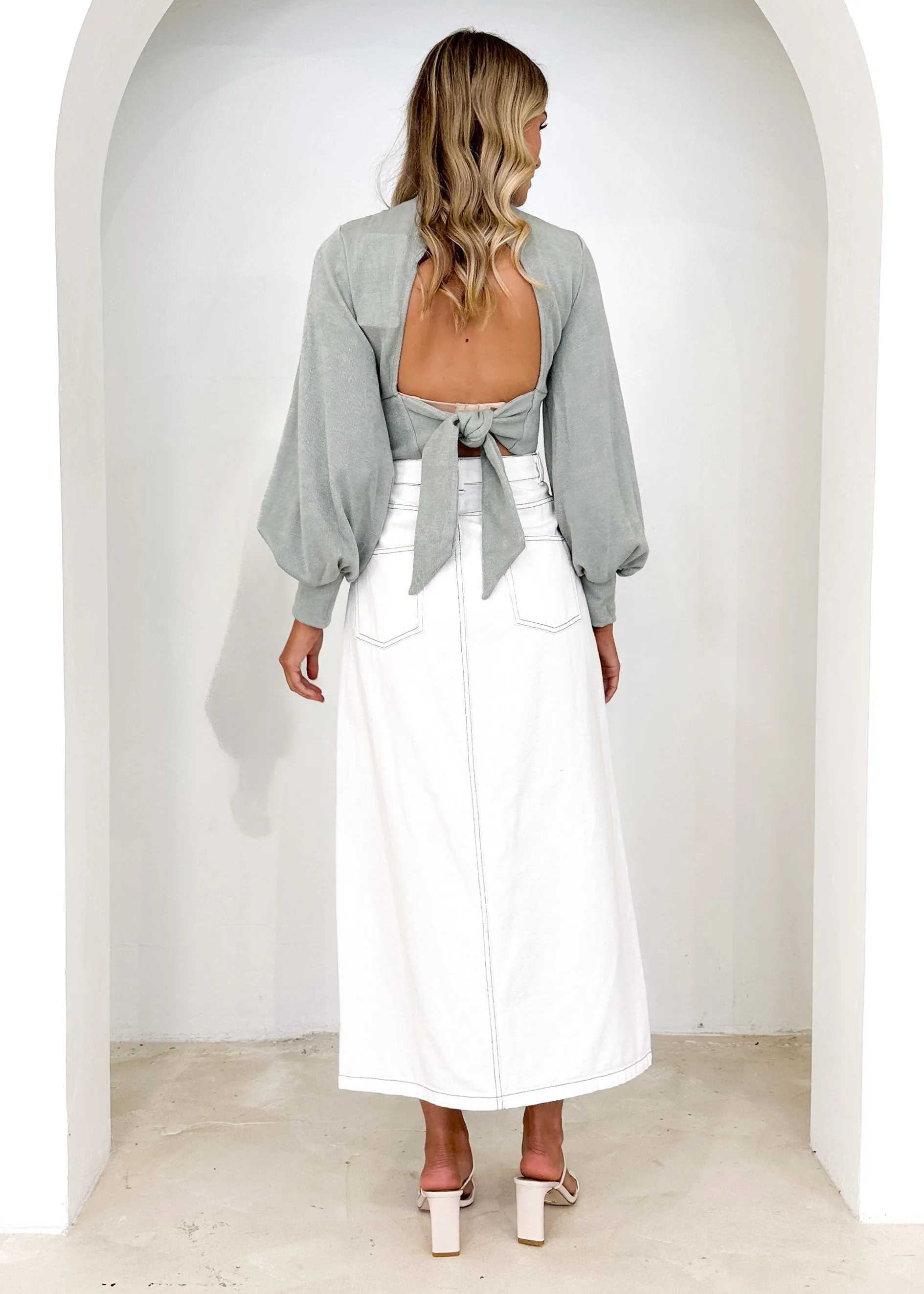 Steffi Knit Crop - Sage sold by Gingham & Heels product image thumbnail 5