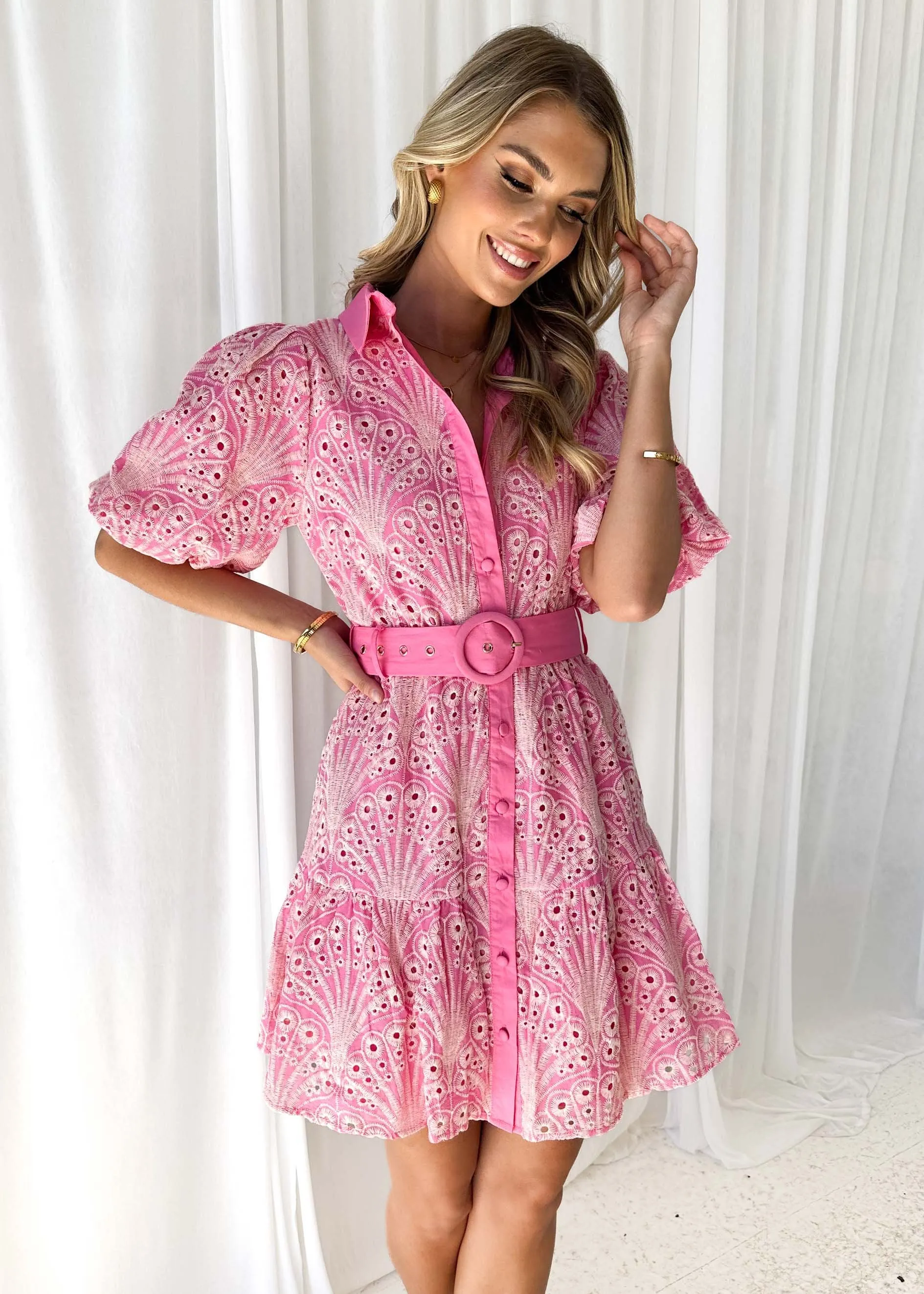 Joleena Dress - Pink Anglaise sold by Gingham & Heels product image thumbnail 4