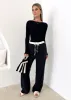 Alexis Cupro Pants - Black sold by Gingham & Heels