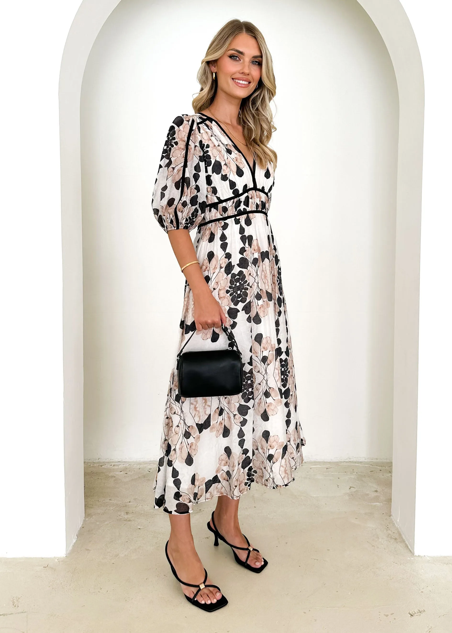 Della Maxi Dress - Beige Blossom sold by Gingham & Heels product image thumbnail 4