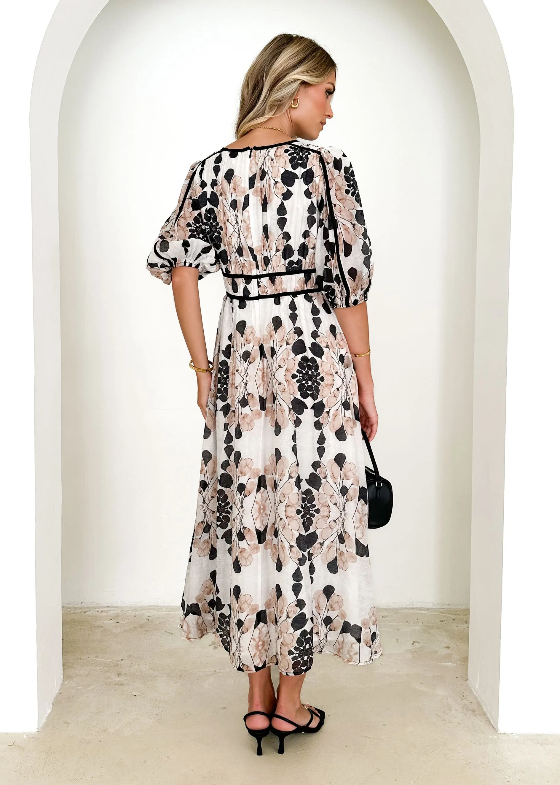 Della Maxi Dress - Beige Blossom sold by Gingham & Heels product image thumbnail 5