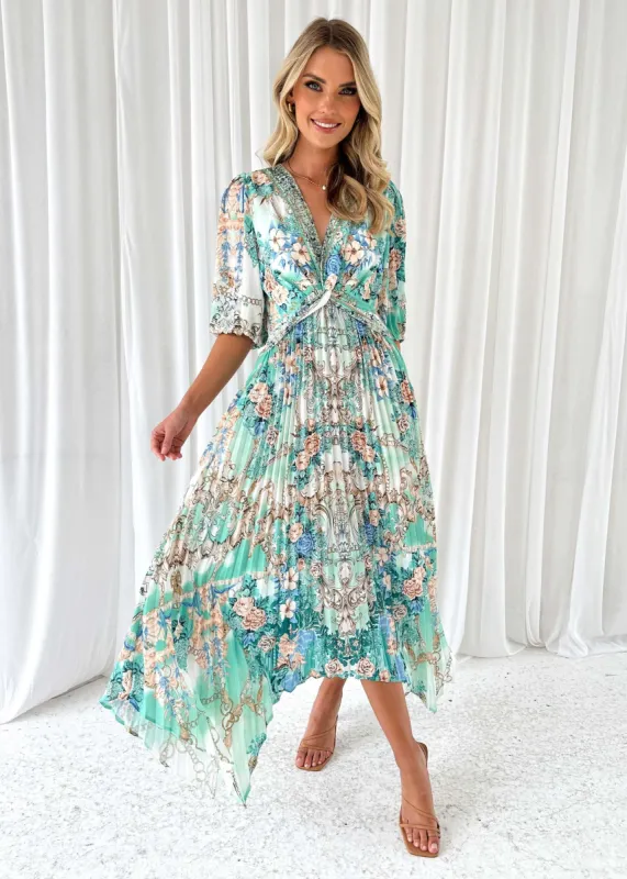 Prinka Midi Dress - Turquoise Gem sold by Gingham & Heels