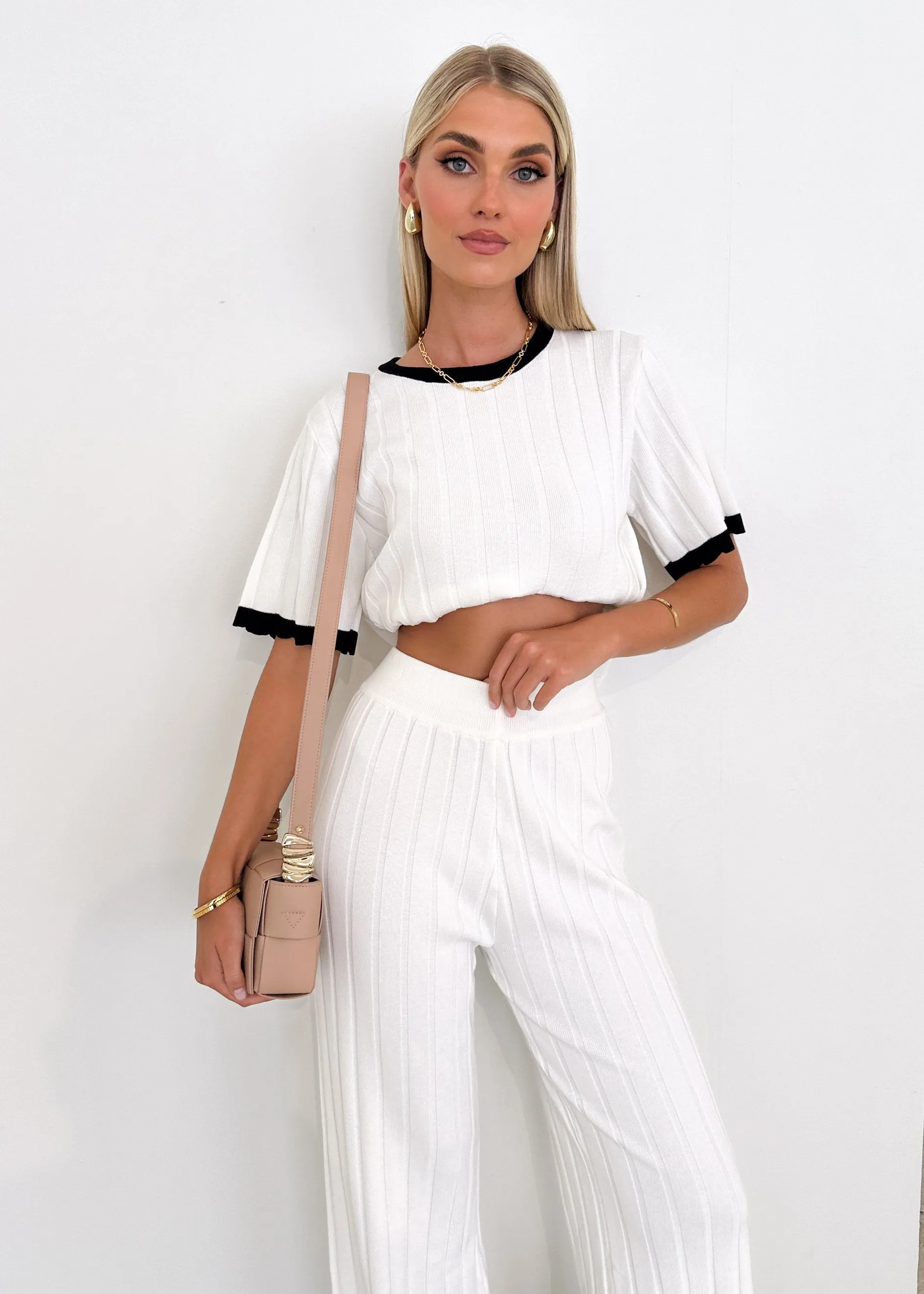 Tienna Knit Top - Off White sold by Gingham & Heels