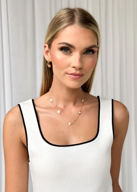 Ronika Necklace - White sold by Gingham & Heels