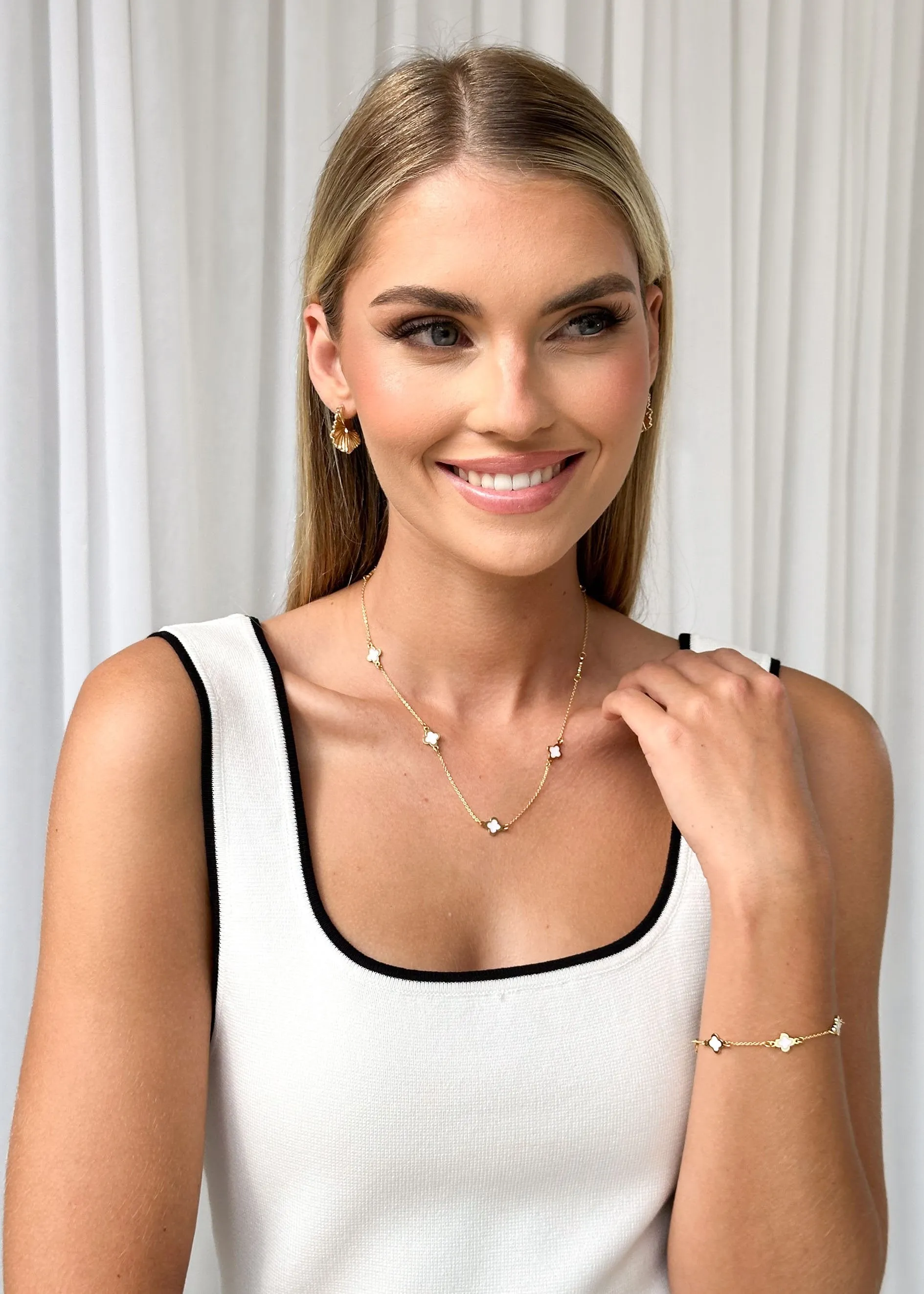 Ronika Necklace - White sold by Gingham & Heels product image thumbnail 3