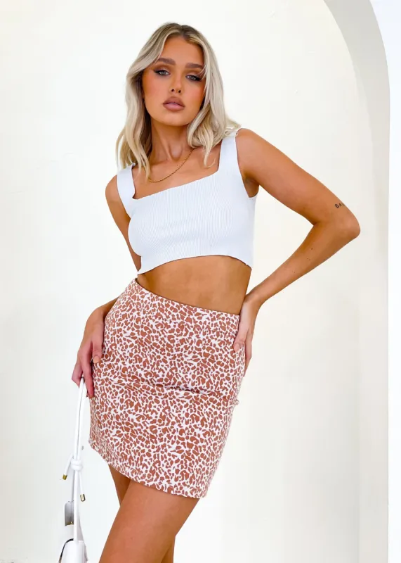 Harman Mini Skirt - Rust Leopard sold by Gingham & Heels