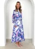 Amelie Maxi Dress - Blue Watercolour sold by Gingham & Heels