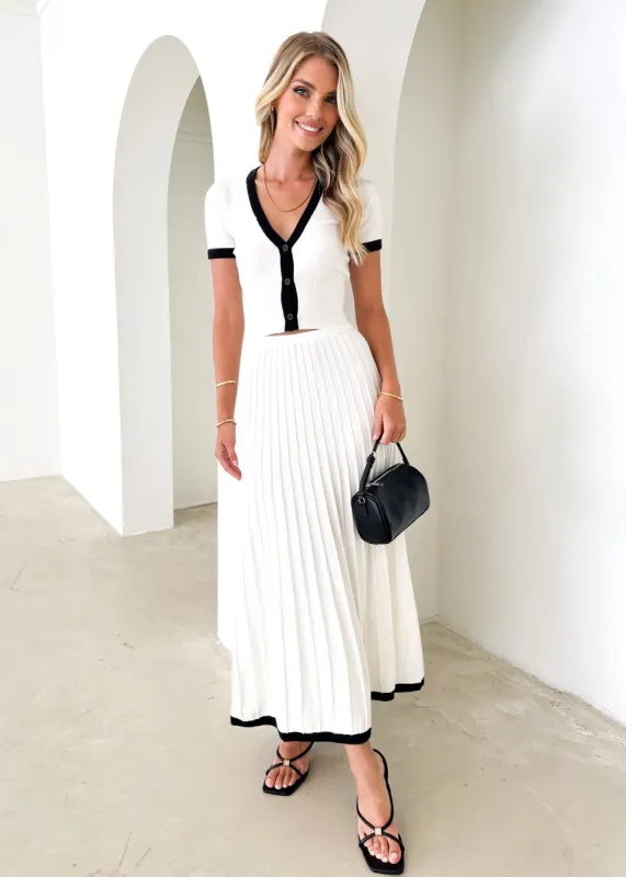 Poista Knit Maxi Skirt - Off White sold by Gingham & Heels