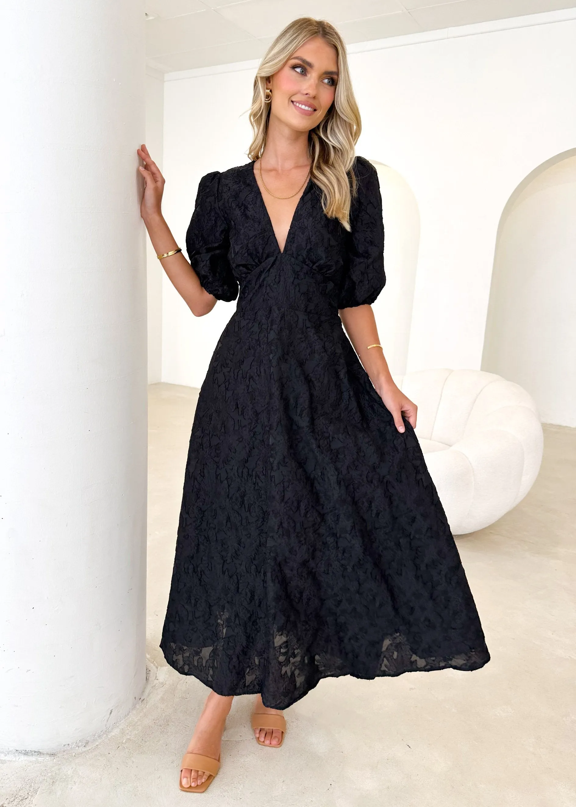 Laylim Midi Dress - Black sold by Gingham & Heels