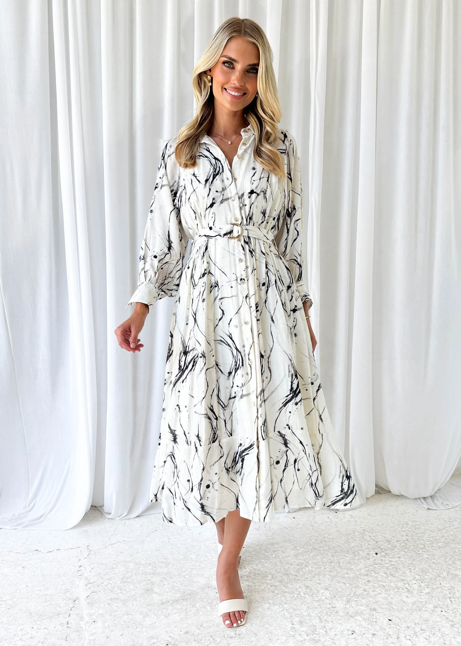 Bonnie Midi Dress - Black Swirl sold by Gingham & Heels product image thumbnail 5