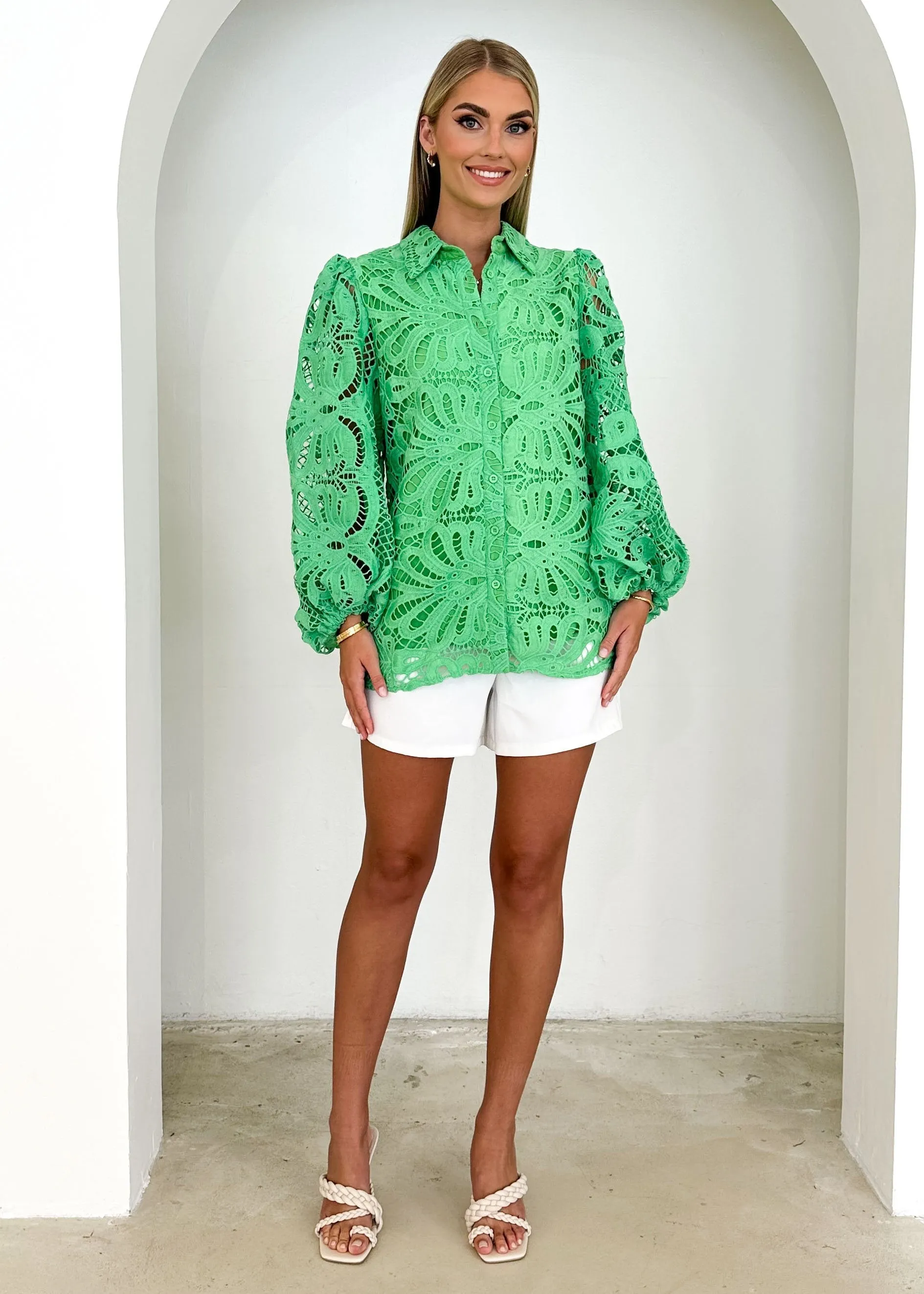 Daiso Shirt - Green Anglaise sold by Gingham & Heels product image thumbnail 2