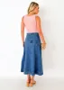 Felco Denim Midi Skirt - Mid Blue sold by Gingham & Heels