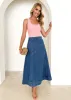 Felco Denim Midi Skirt - Mid Blue sold by Gingham & Heels