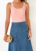 Felco Denim Midi Skirt - Mid Blue sold by Gingham & Heels