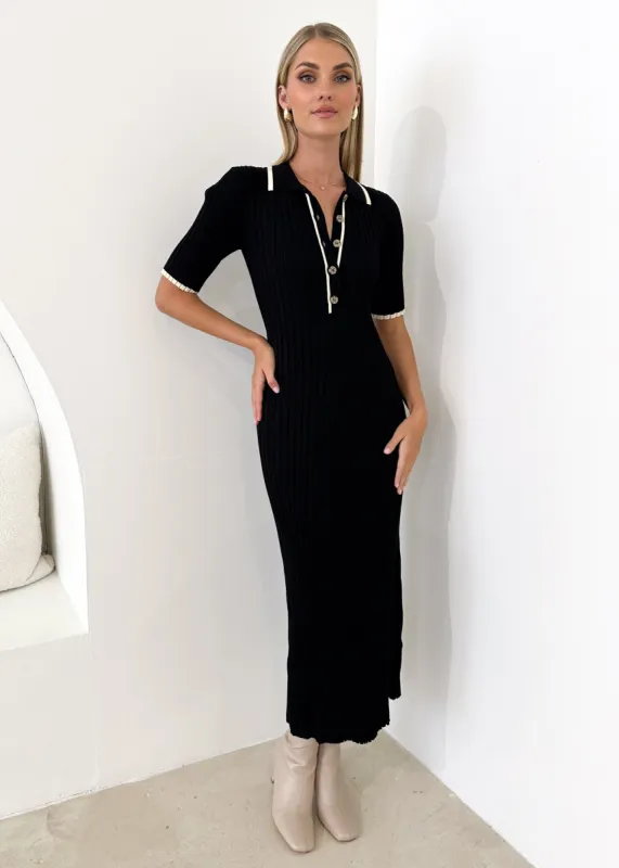 Mikra Knit Midi Dress - Black sold by Gingham & Heels