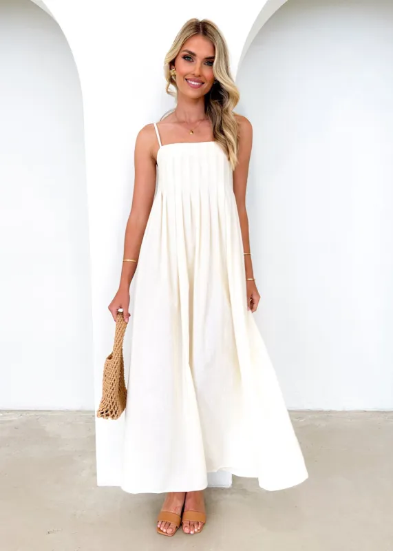 Rakel Maxi Dress - Cream sold by Gingham & Heels