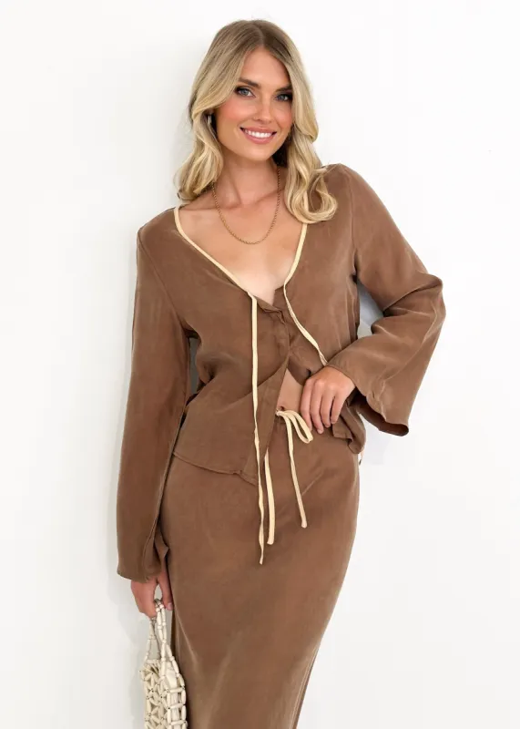 Paxla Top - Brown sold by Gingham & Heels