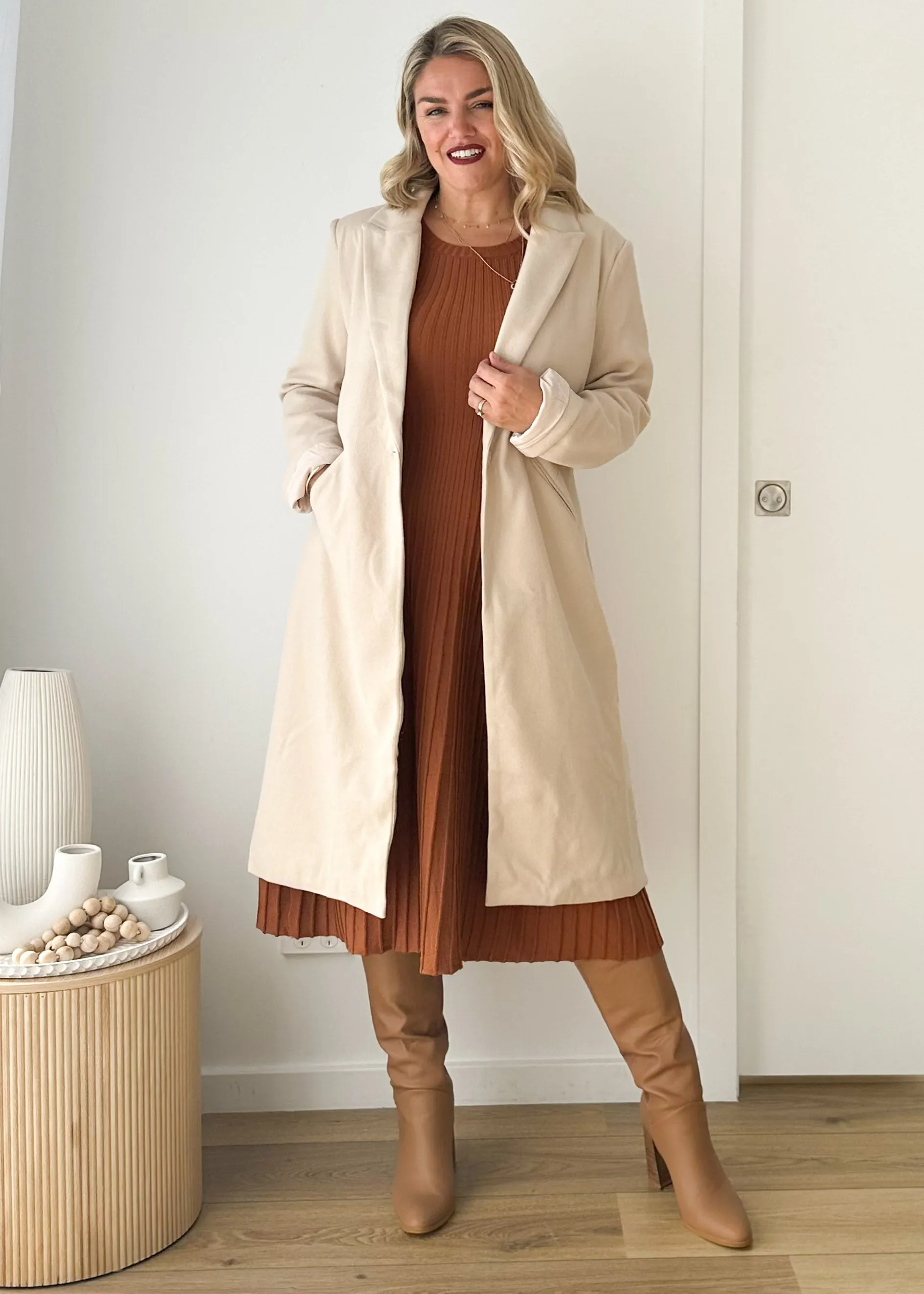 Jorden Coat - Beige sold by Gingham & Heels product image thumbnail 3