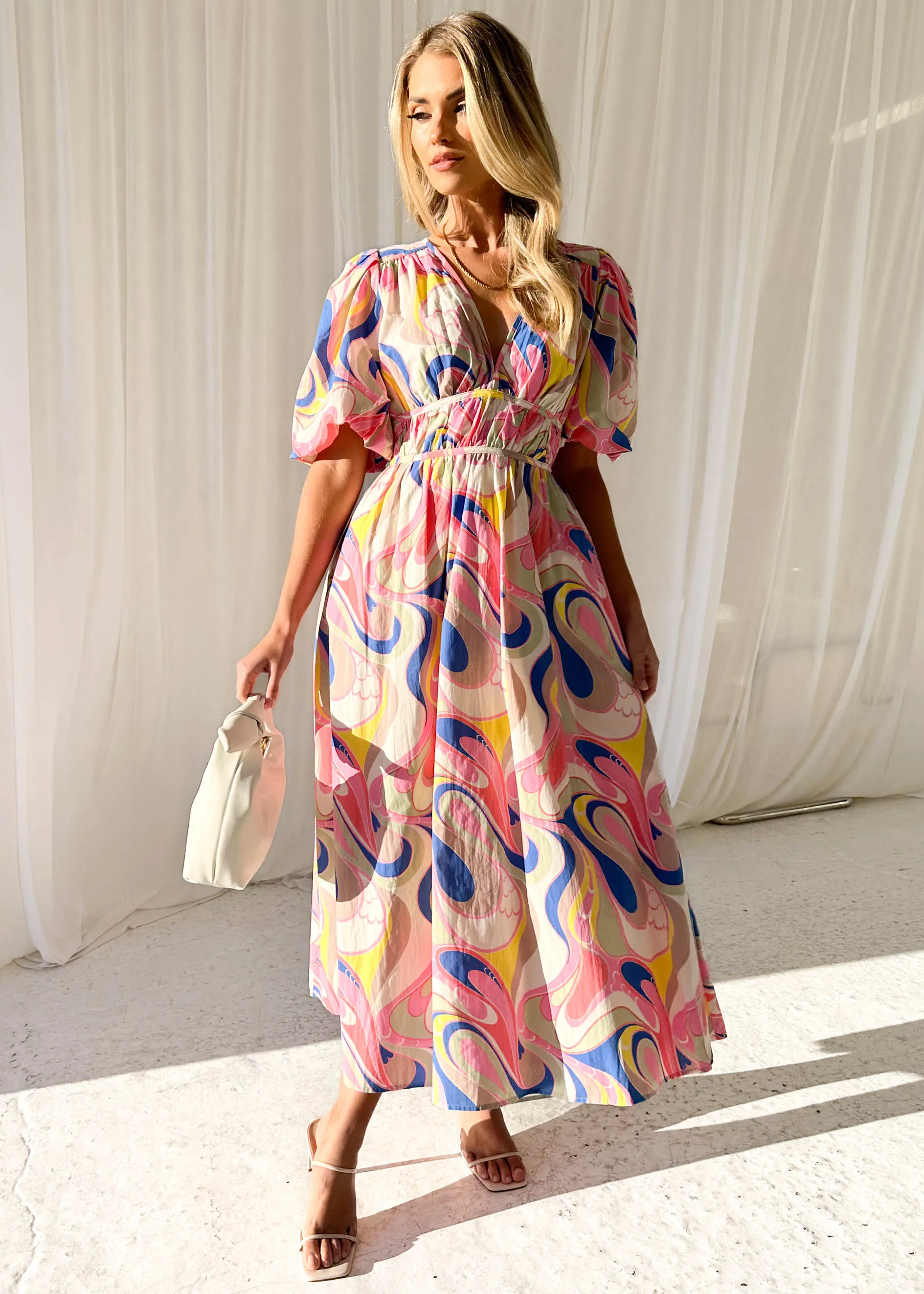 Zanette Midi Dress - Blue Multi sold by Gingham & Heels product image thumbnail 5