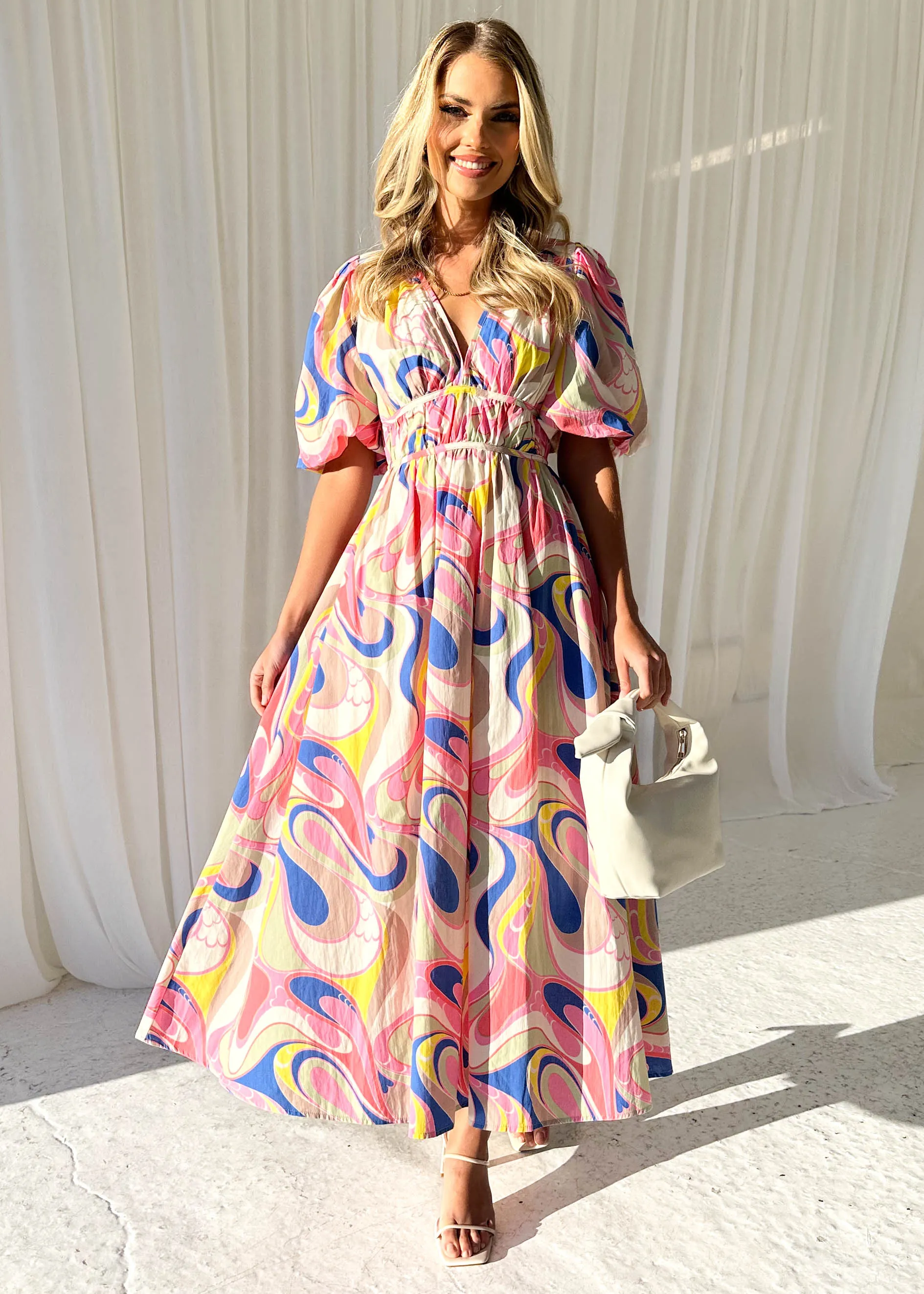 Zanette Midi Dress - Blue Multi sold by Gingham & Heels product image thumbnail 4