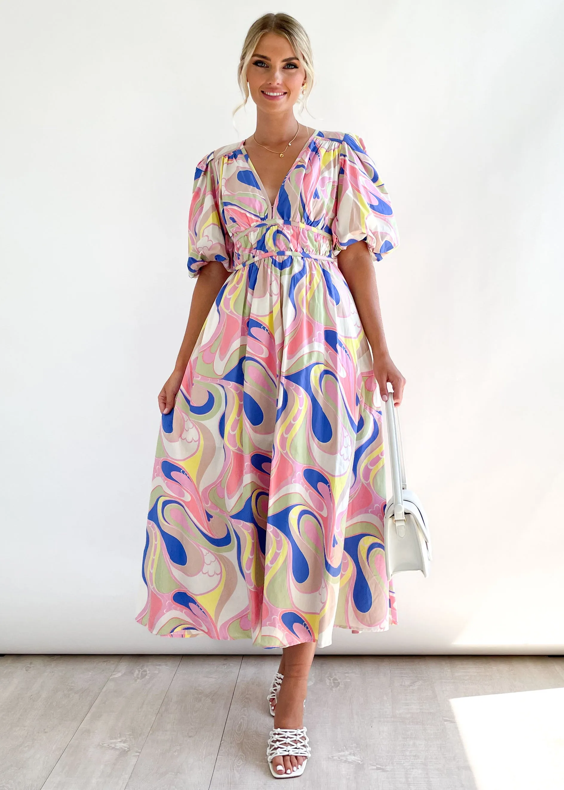 Zanette Midi Dress - Blue Multi sold by Gingham & Heels product image thumbnail 2