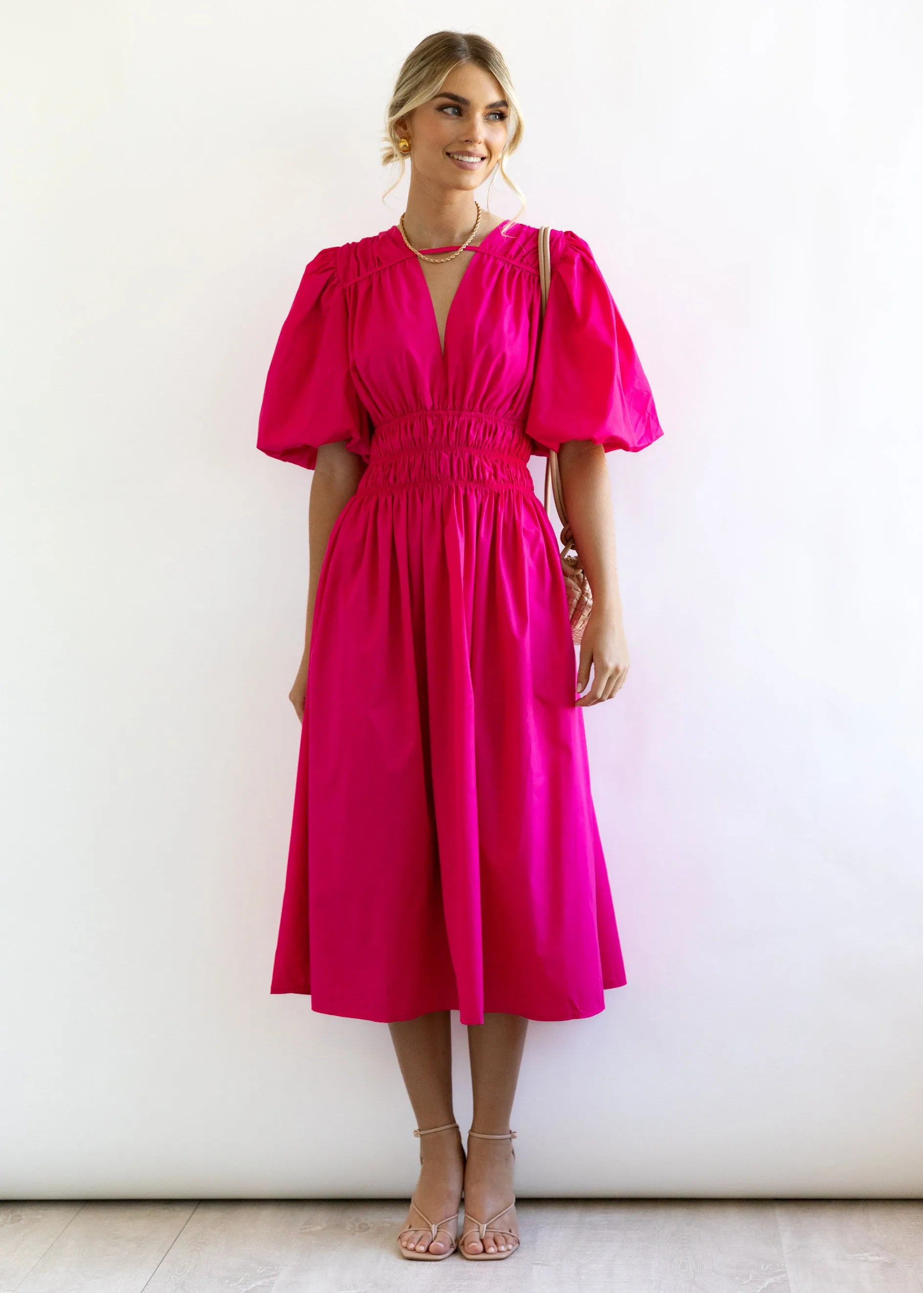 Alexia Midi Dress - Hot Pink sold by Gingham & Heels product image thumbnail 4