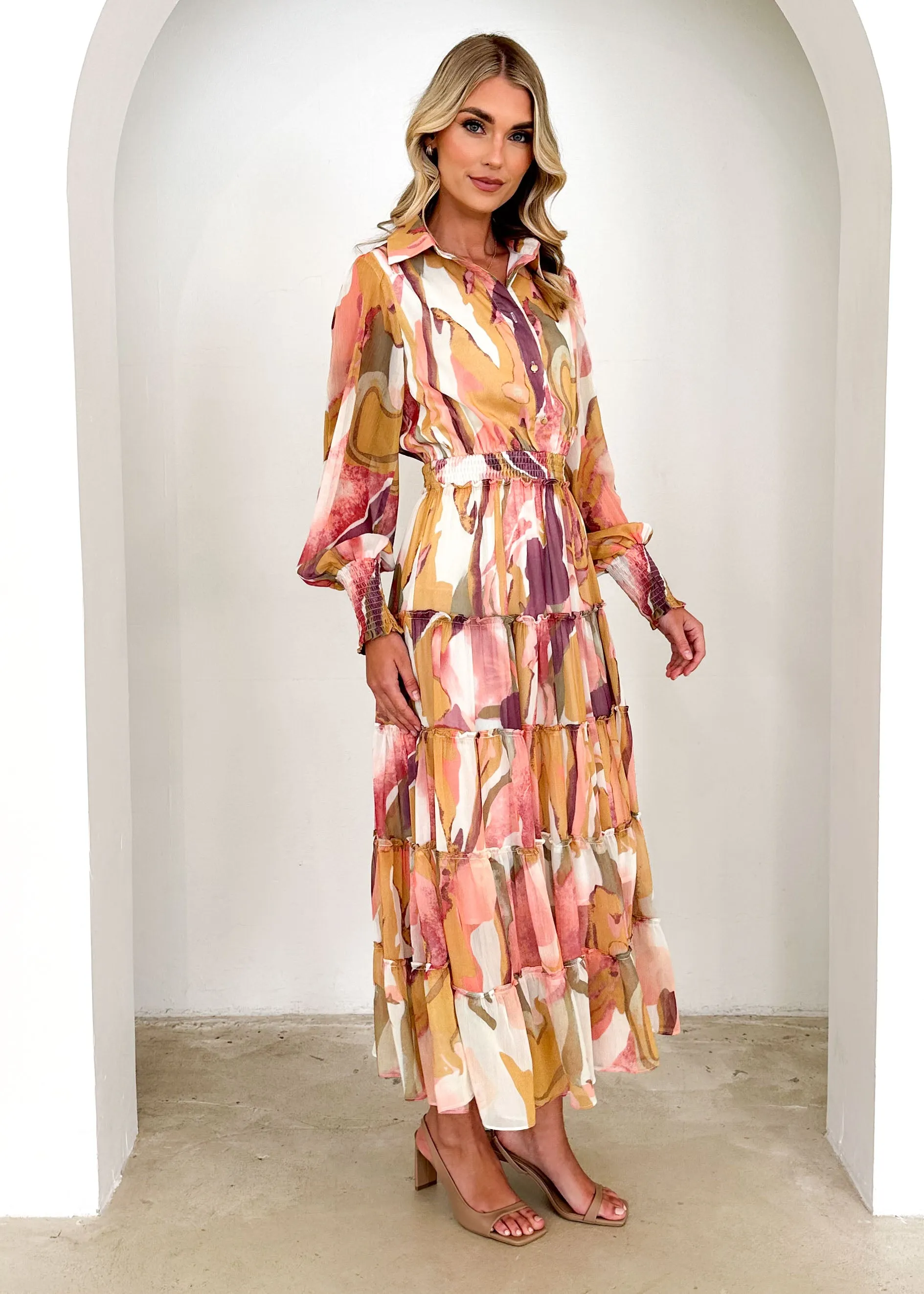 Brigette Maxi Dress - Fig Swirl sold by Gingham & Heels product image thumbnail 5