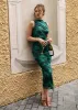 Jacey Mesh Maxi Dress - Emerald Watercolour sold by Gingham & Heels