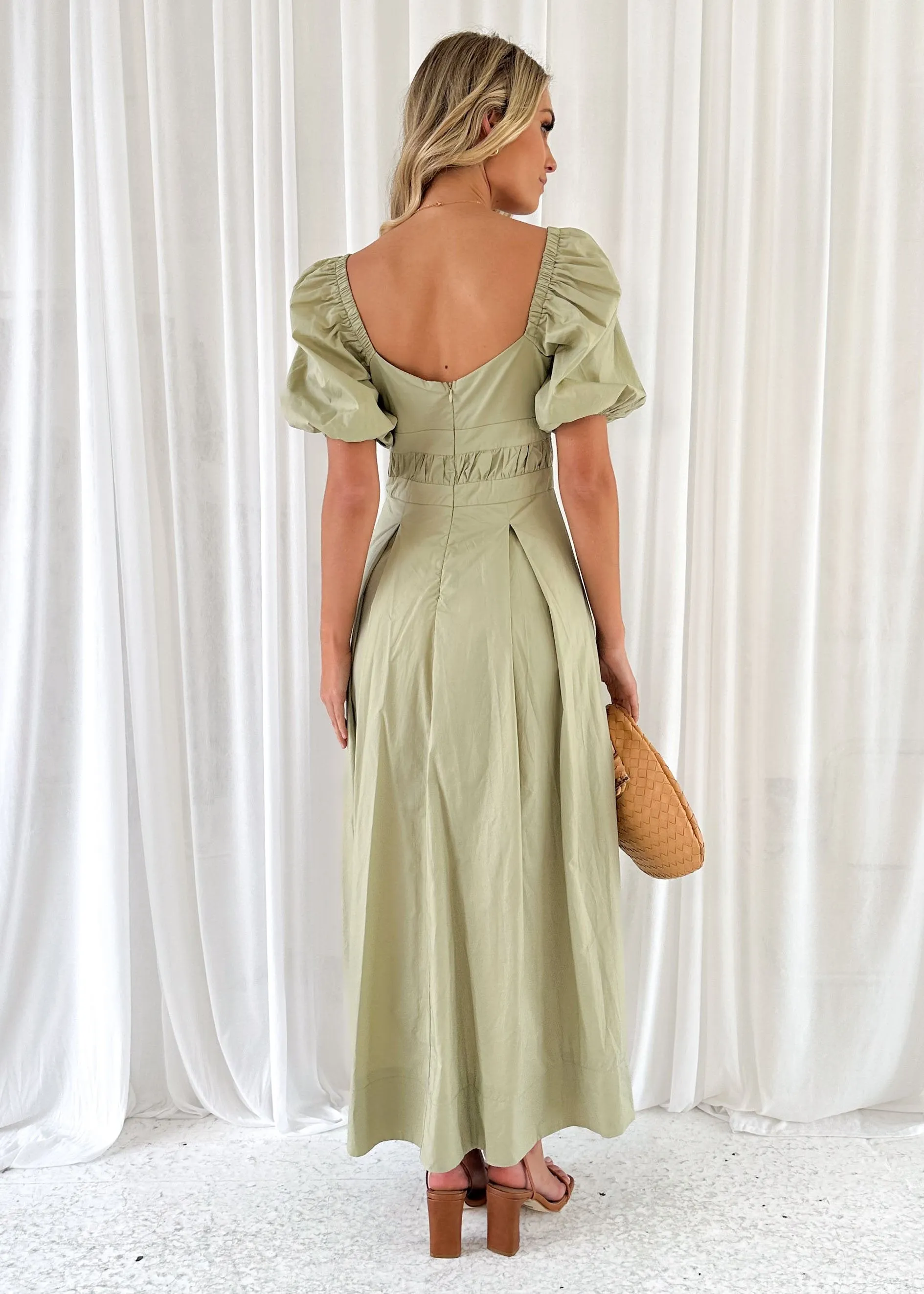Akari Midi Dress - Khaki sold by Gingham & Heels product image thumbnail 5