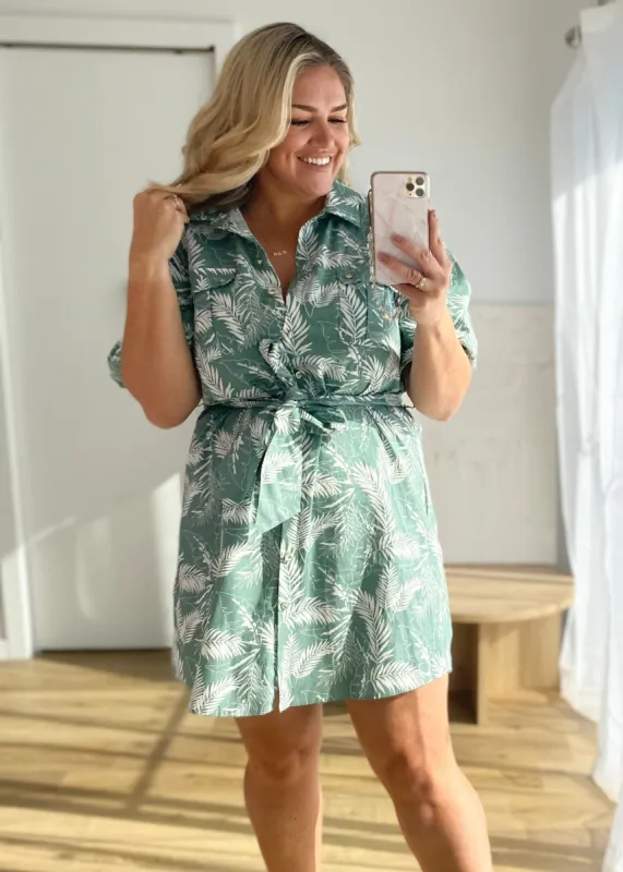 Marlisa Dress - Sage Palms sold by Gingham & Heels