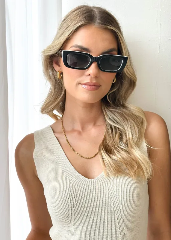 The Bundchen Sunglasses - Black Cream - Ink sold by Gingham & Heels
