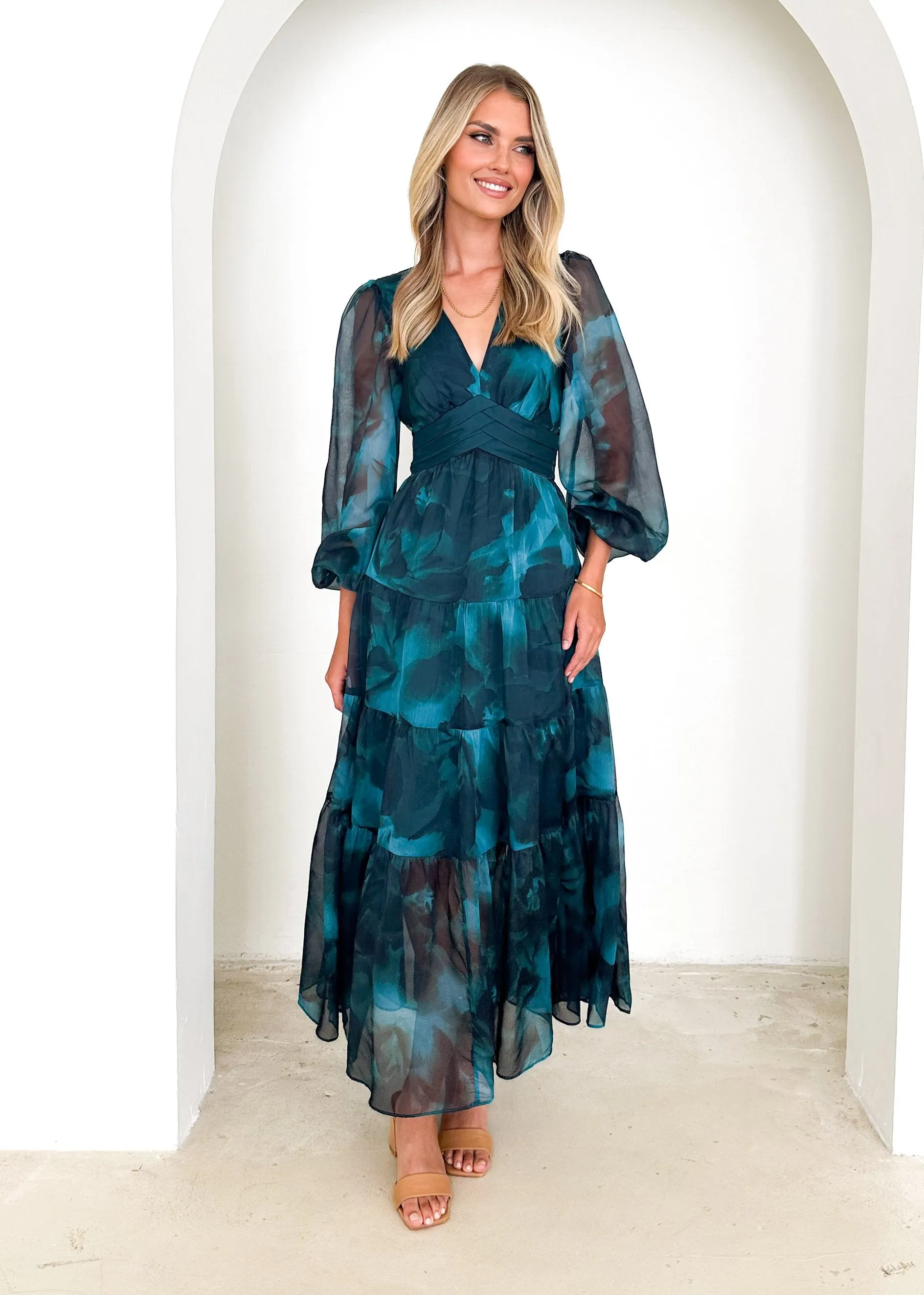 Gemser Maxi Dress - Deep Lagoon sold by Gingham & Heels product image thumbnail 2