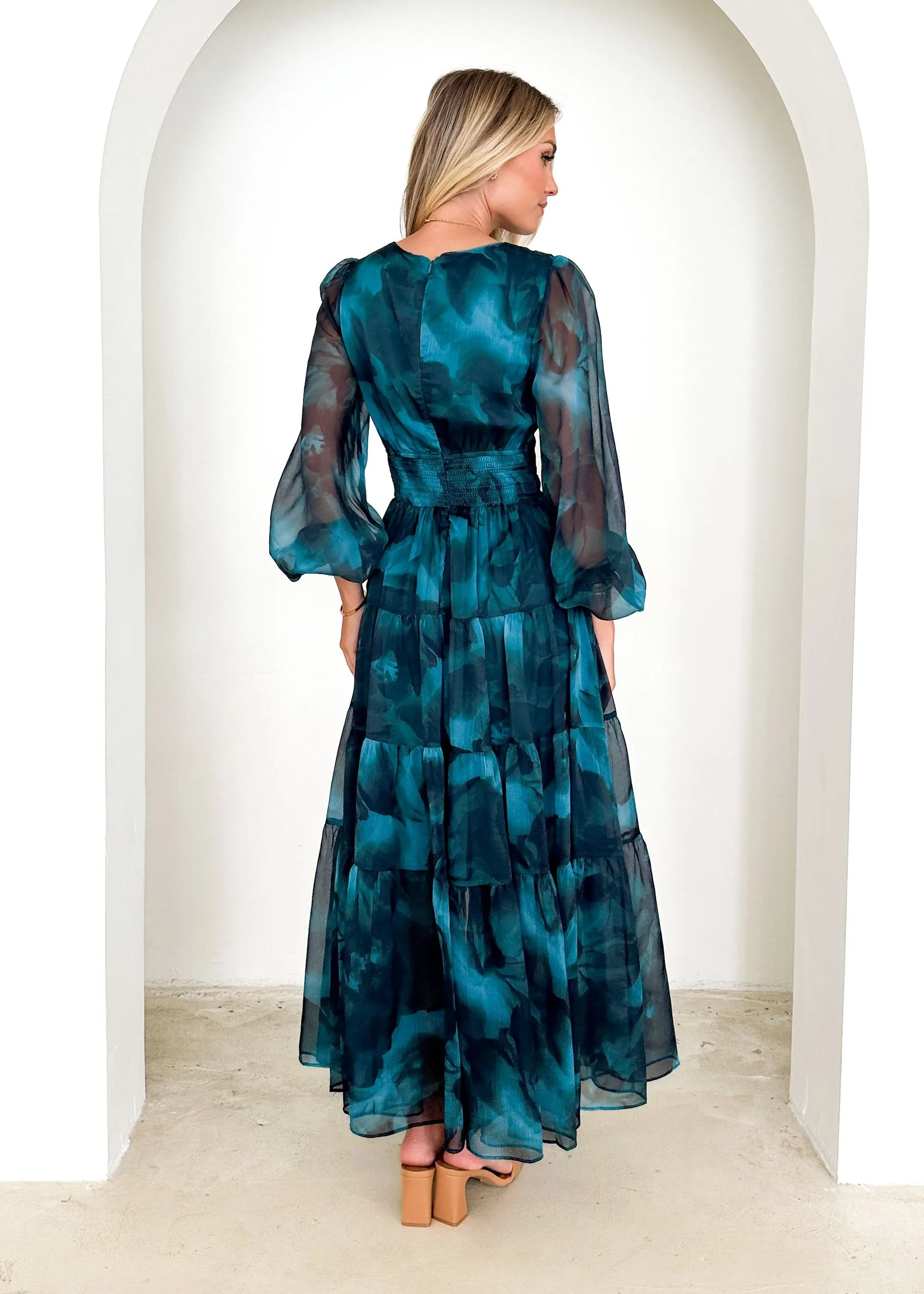 Gemser Maxi Dress - Deep Lagoon sold by Gingham & Heels product image thumbnail 5