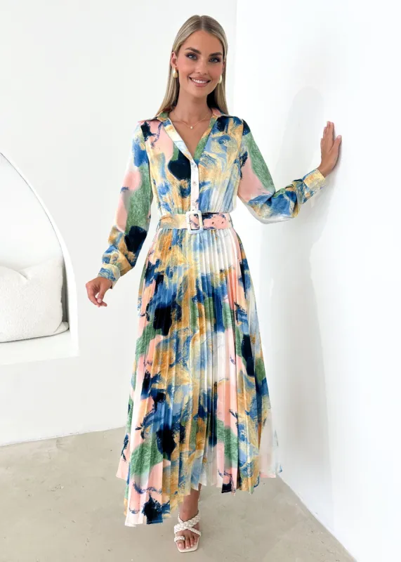 Cardra Midi Dress - Pastel Splash sold by Gingham & Heels