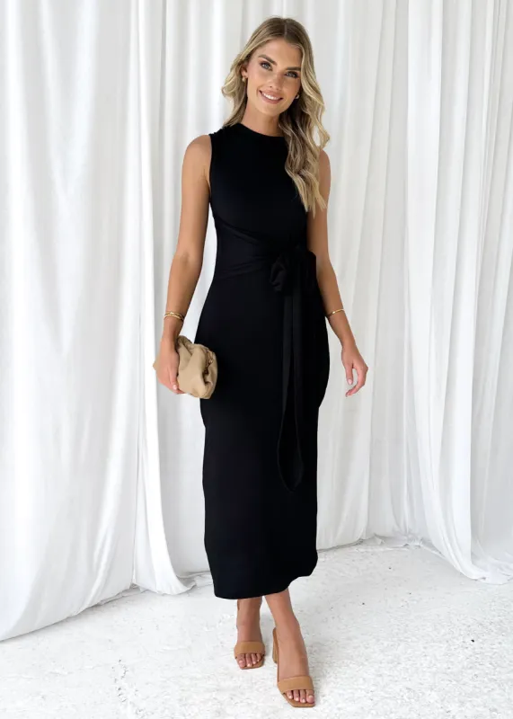 Minna Midi Dress - Black sold by Gingham & Heels