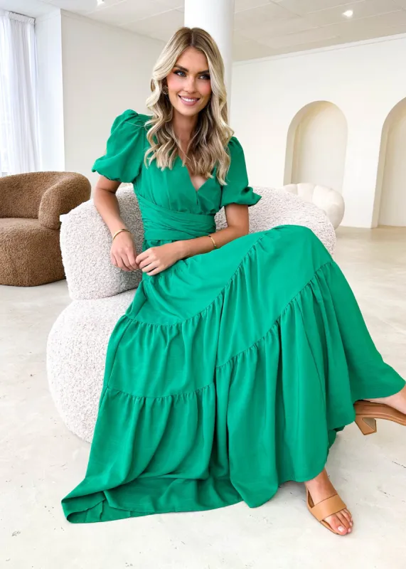 Geerio Maxi Dress - Green sold by Gingham & Heels