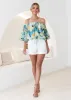 Vida Off Shoulder Blouse - Mint Esme sold by Gingham & Heels