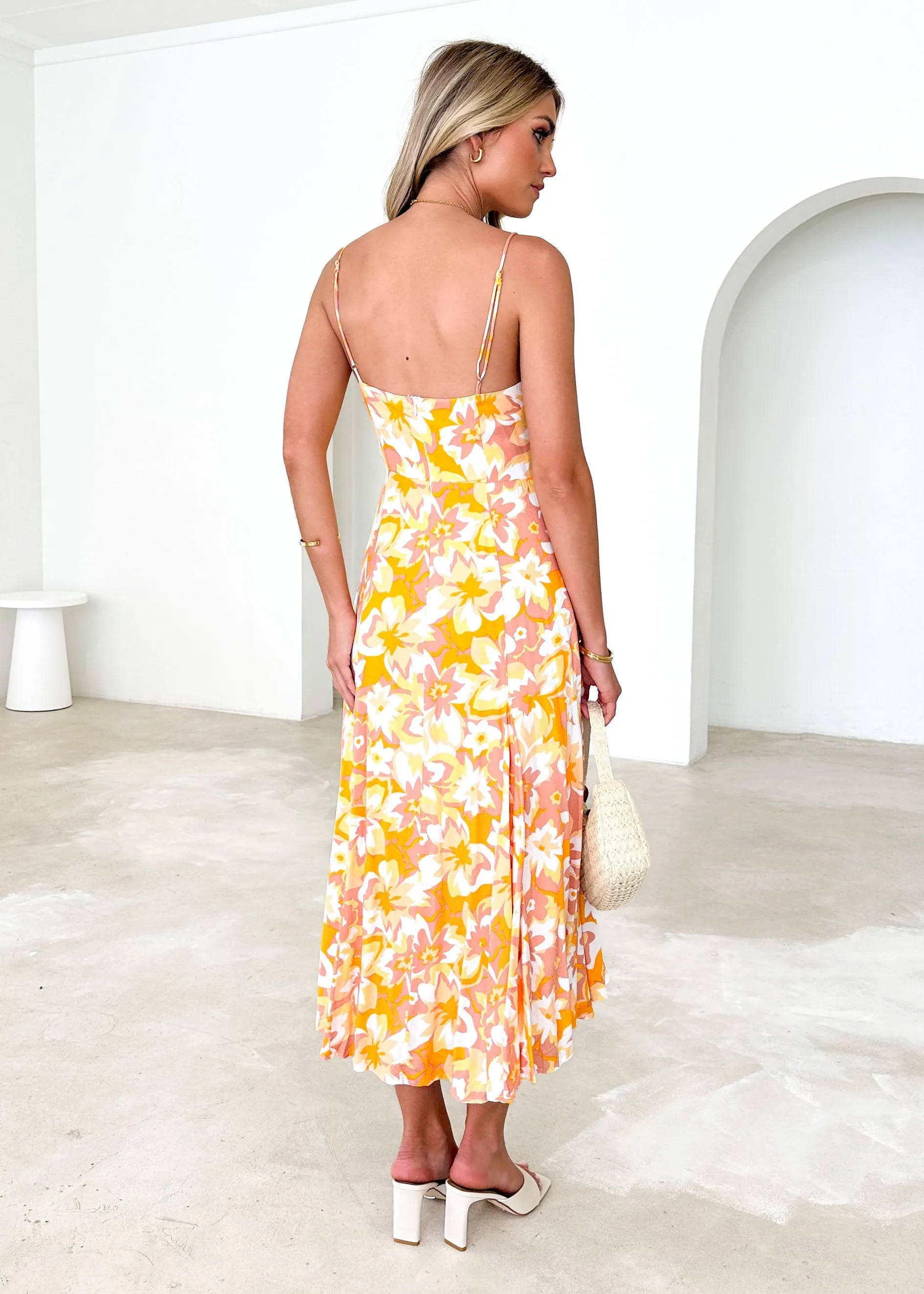 Chiria Midi Dress - Yellow Floral sold by Gingham & Heels product image thumbnail 5