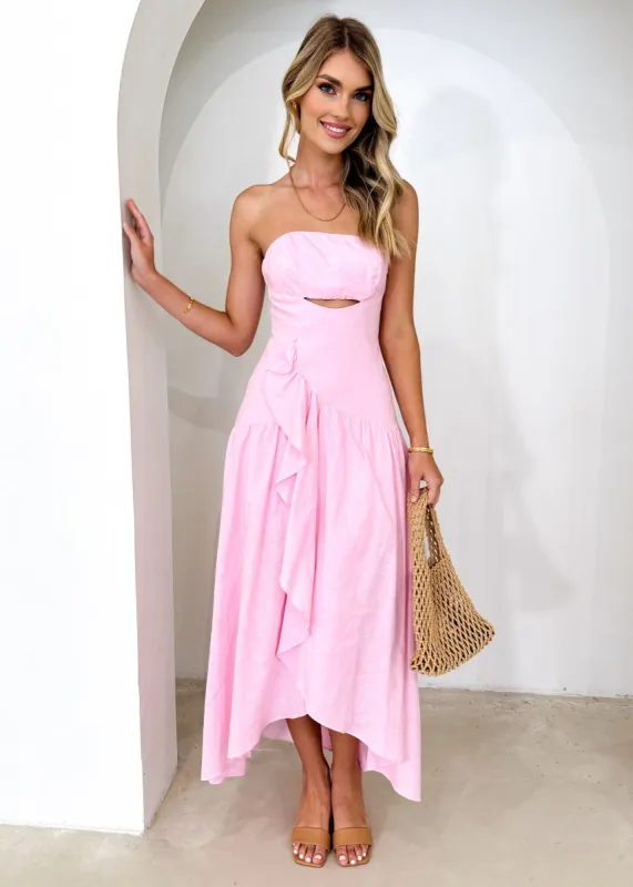 Pamer Midi Dress - Pink sold by Gingham & Heels