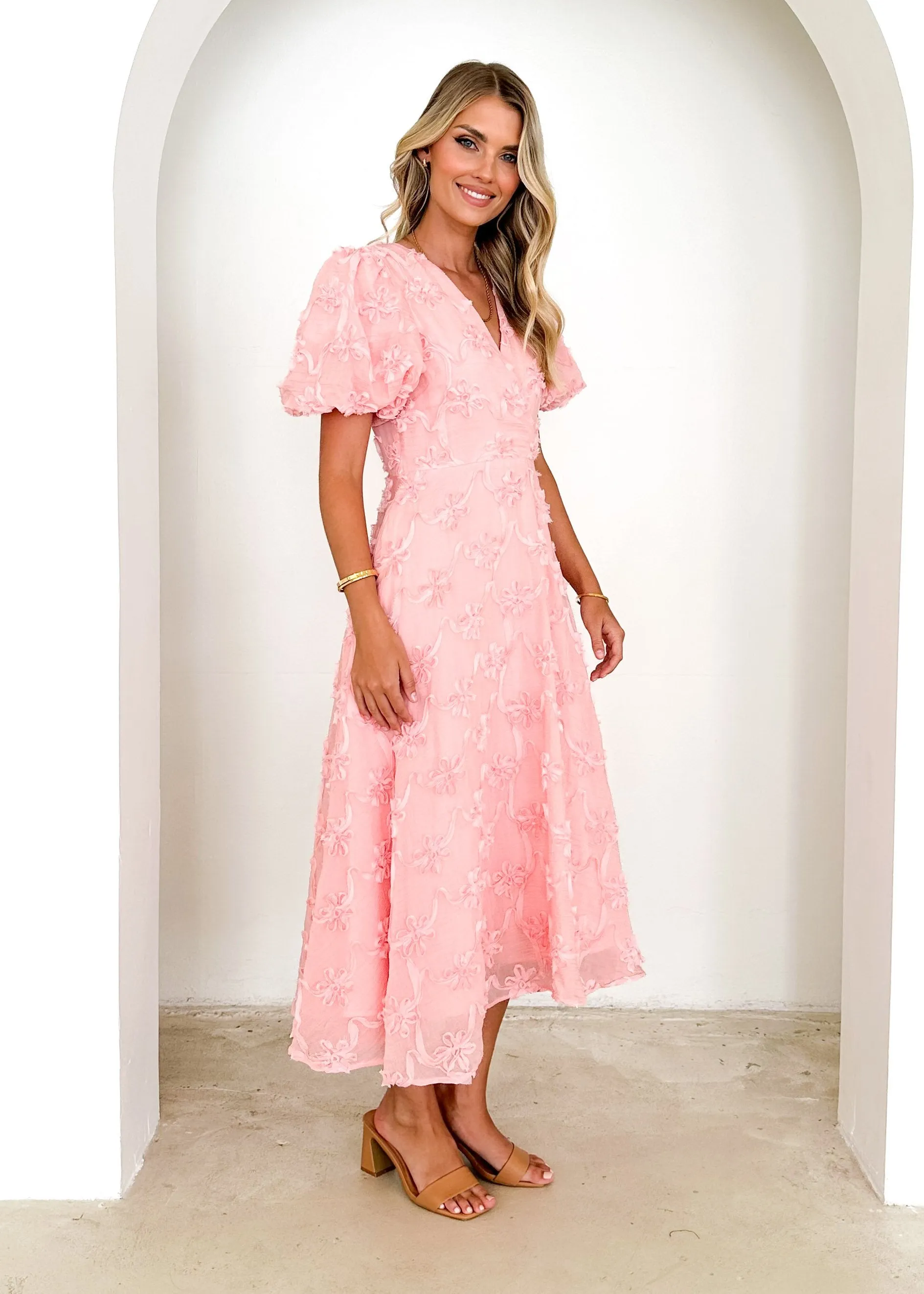 Marie Midi Dress - Pink sold by Gingham & Heels product image thumbnail 4