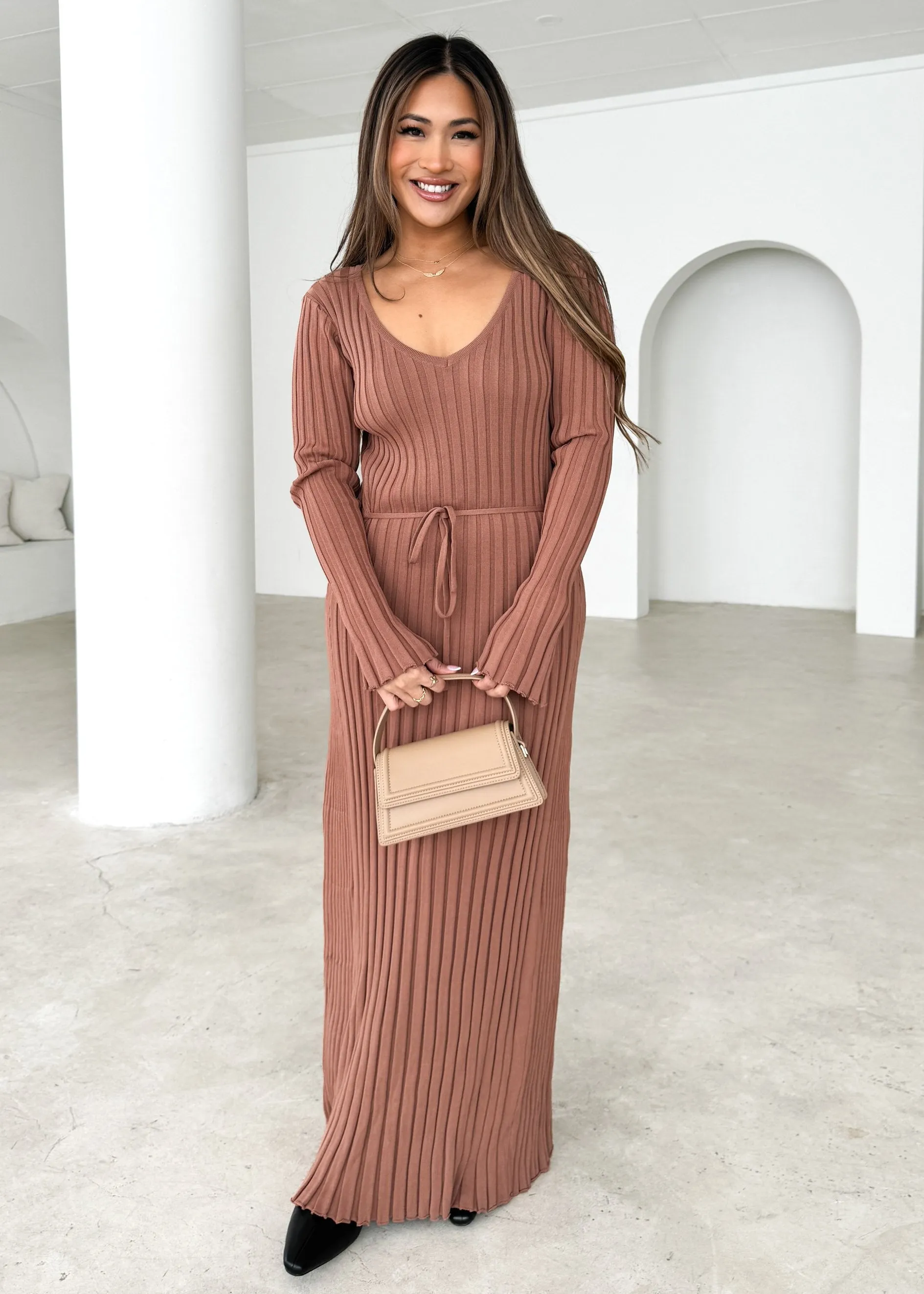 Norah Knit Maxi Dress - Clay sold by Gingham & Heels product image thumbnail 2