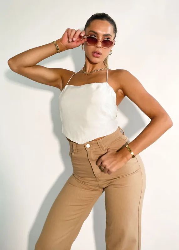 Miami Nights Crop - Off White sold by Gingham & Heels