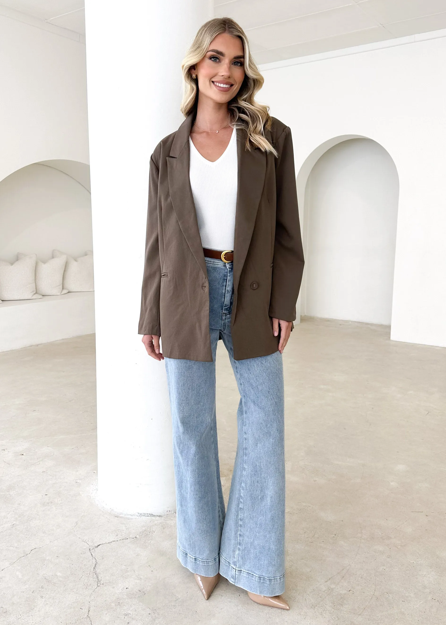 Elara Blazer - Olive sold by Gingham & Heels product image thumbnail 3