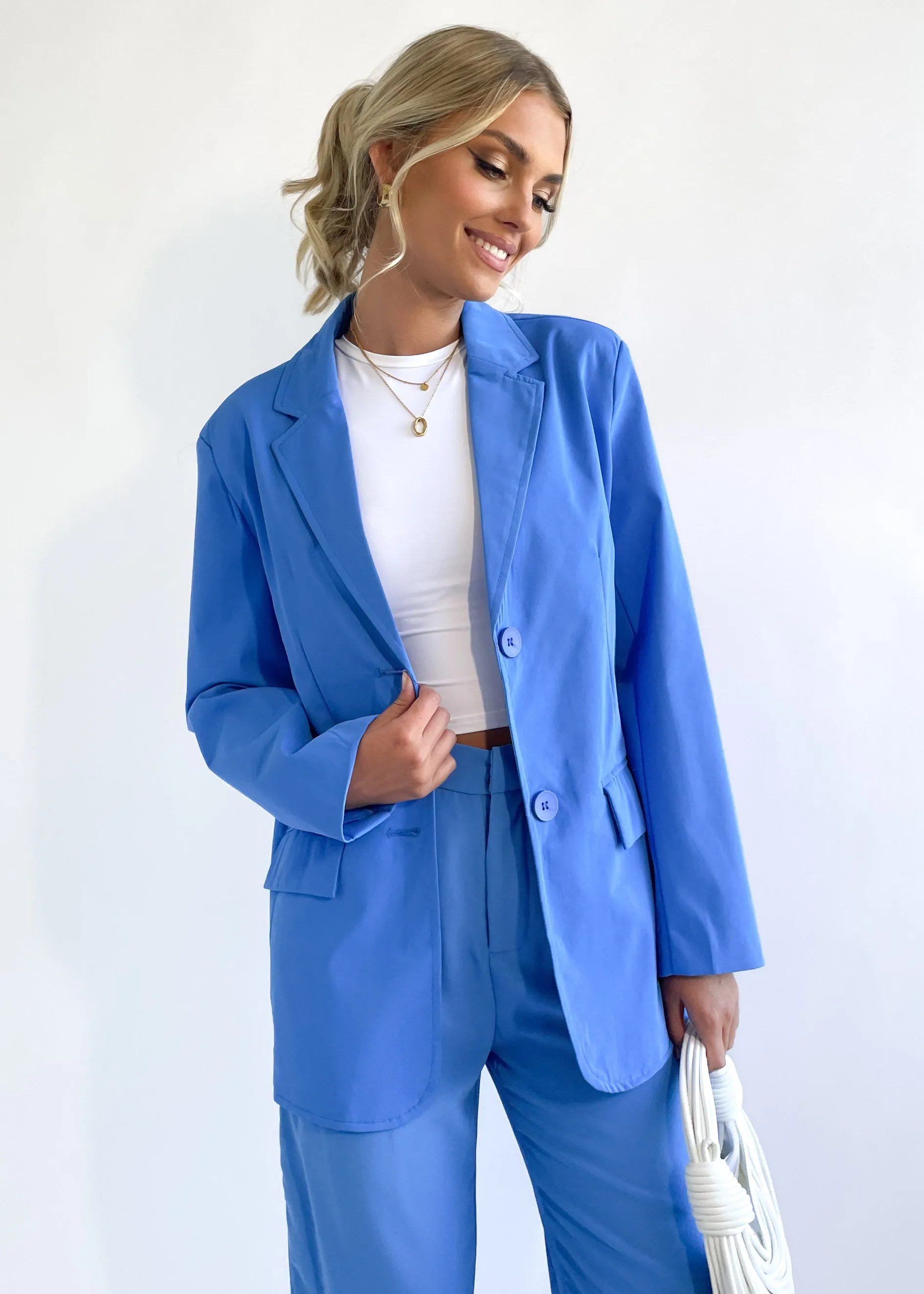 Tamarah Blazer - Blue sold by Gingham & Heels