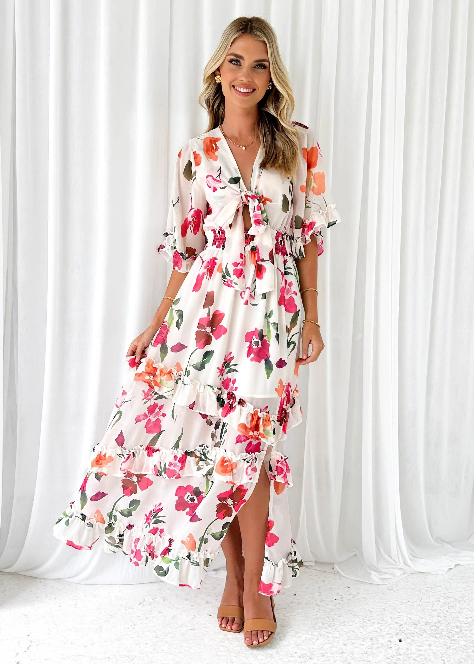 Capri Maxi Dress - White Azalea sold by Gingham & Heels product image thumbnail 3