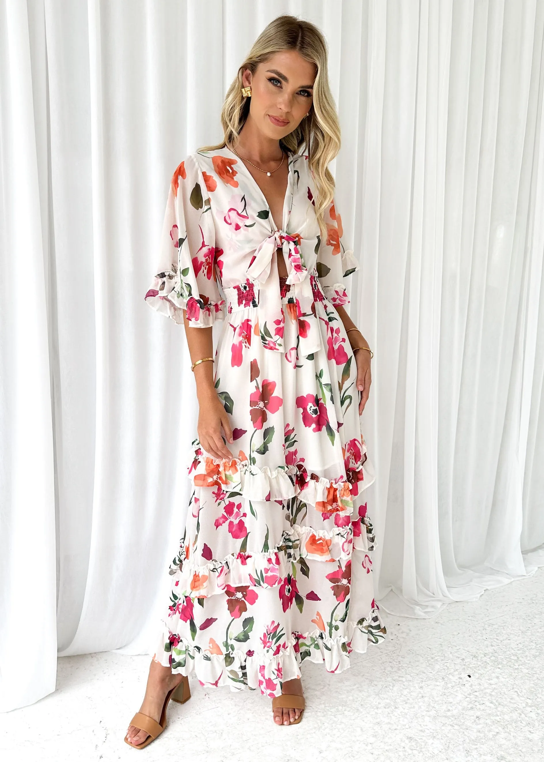 Capri Maxi Dress - White Azalea sold by Gingham & Heels