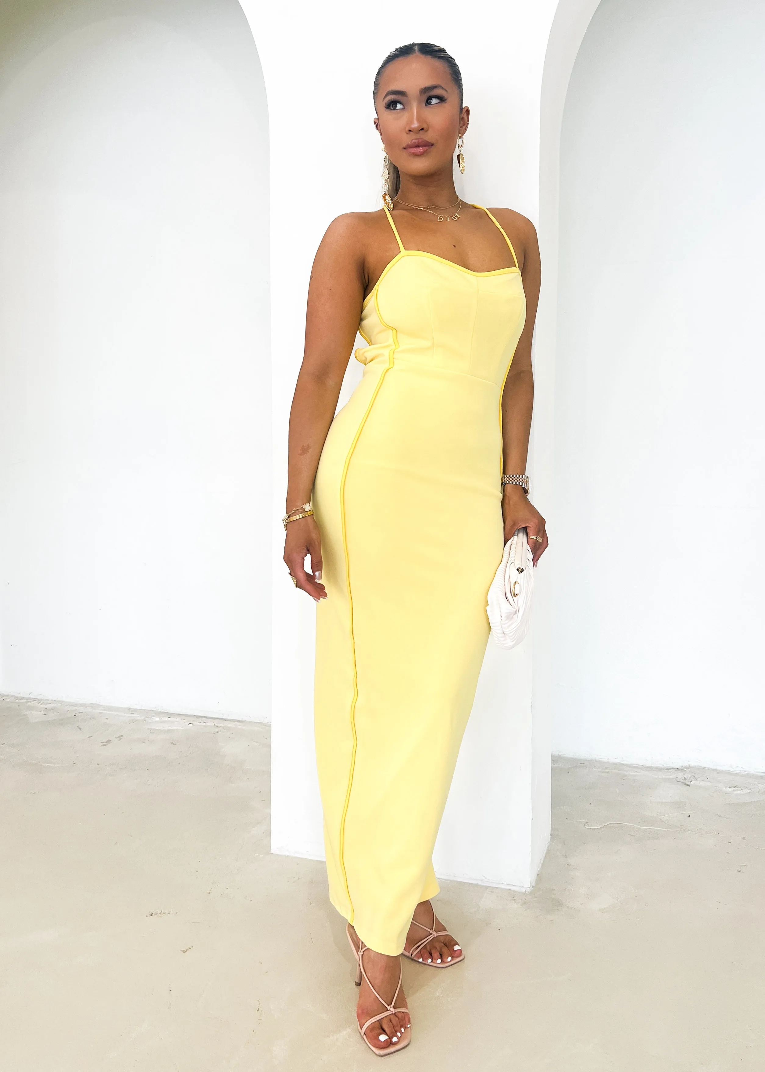 Pimi Maxi Dress - Lemon sold by Gingham & Heels