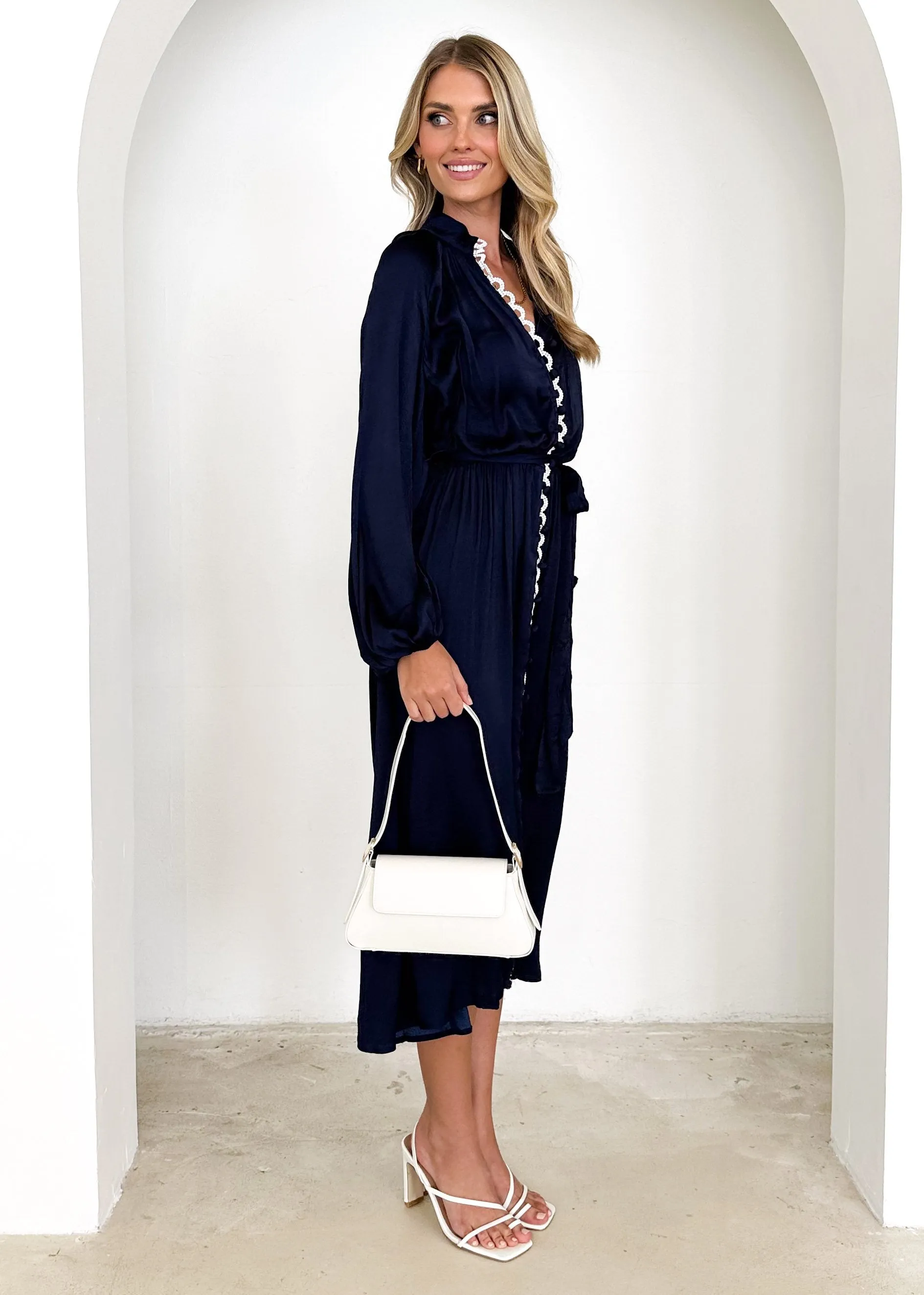 Follina Midi Dress - Navy sold by Gingham & Heels product image thumbnail 5