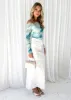 Rita Off Shoulder Top - Aqua Mesh sold by Gingham & Heels