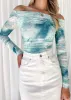 Rita Off Shoulder Top - Aqua Mesh sold by Gingham & Heels